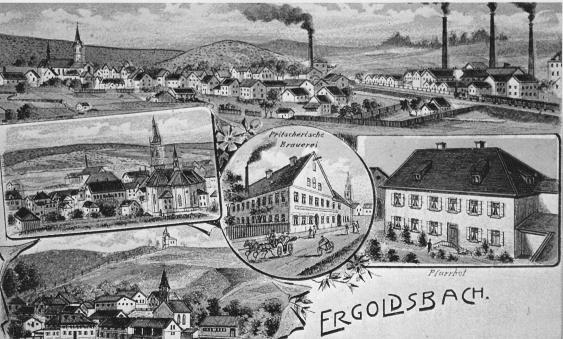 Ansichtskarte - Ergoldsbach um das Jahr 1910